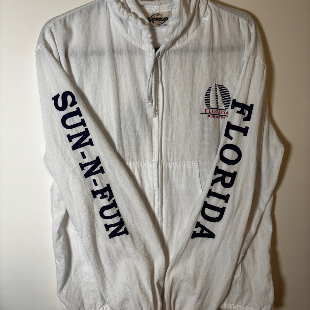 Cottonseed vintage 90s sun-n-fun white Florida beach hoodie